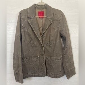 Gloria  Vanderbilt Retro Gray Seemed Button Pocket  Jacket Size Small